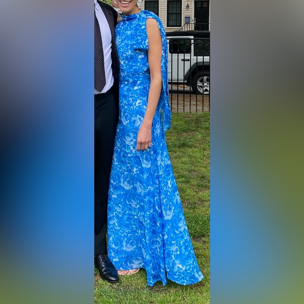 Elegant Blue Floral Dress Sachin & Babi